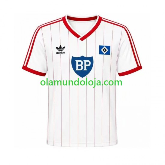 Camisola Hamburger SV 1984 Retro Homem Equipamento Primeiro Manga Curta
